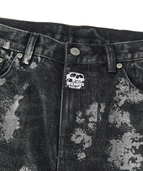 WKNDRS(ウィーキャンドース)の「SKULL COATED DENIM PANTS (BLACK)(デニムパンツ・レディース・その他・MEDIUM/LARGE/X-LARGE)」の3枚目の写真