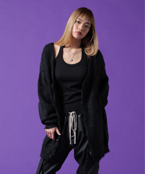 DANKE SCHON(ダンケシェーン)の「【WEB&DEPOT限定】DankeSchon/ダンケシェーン/SHAGGY CARDIGAN(カーディガン/ボレロ・レディース・ブラック/ホワイト/モスグリーン・L/XL/M)」の3枚目の写真