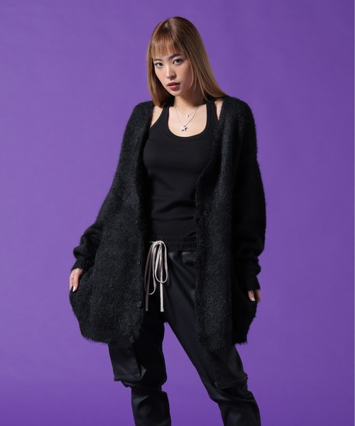 DANKE SCHON(ダンケシェーン)の「【WEB&DEPOT限定】DankeSchon/ダンケシェーン/SHAGGY CARDIGAN(カーディガン/ボレロ・レディース・ブラック/ホワイト/モスグリーン・L/XL/M)」の16枚目の写真