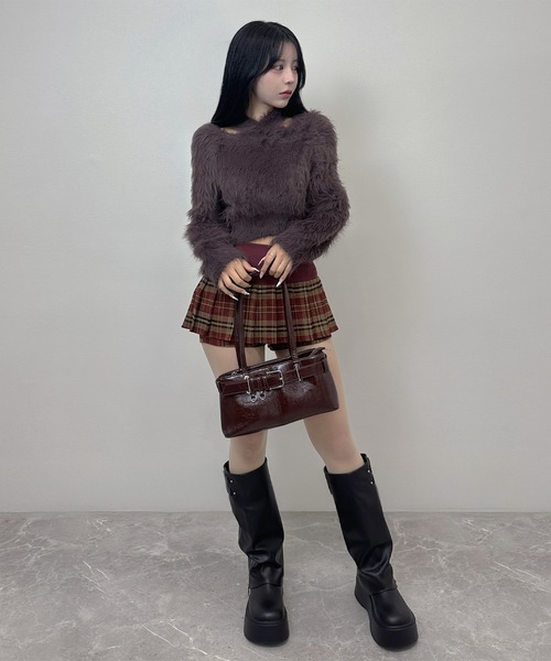 FOLLOWIN(フォロウィン)の「3color/シャインレザールック スクエアバッグ(ショルダーバッグ・レディース・ホワイト/ブラウン/ブラック・FREE)」の20枚目の写真