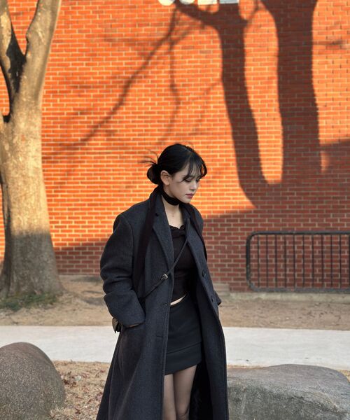 KHAKIPOINT(カーキポイント)の「Wool Maxi Coat (charcoal)(チェスターコート・レディース・その他・FREE)」の5枚目の写真