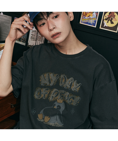 GAKKAI UNIONS(ガッカイユニオンズ)の「マイデイピグメント 半袖Tシャツ チャコール(Tシャツ/カットソー・レディース・その他・MEDIUM/LARGE)」の1枚目の写真