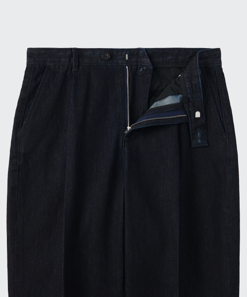 MUSINSA STANDARD（ムシンサスタンダード）の「ワンタックワイドデニムスラックス [ディープインディゴ]（デニムパンツ・メンズ・その他・28/29/32/30/31/33/26/27/40/38/42/36/34）」の5枚目の写真