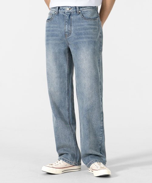 TOFFEE(トフィー)の「GL ワイドデニムパンツ (OIL INDIGO)(デニムパンツ・メンズ・その他・SMALL/MEDIUM/LARGE/X-LARGE/X-SMALL)」の1枚目の写真