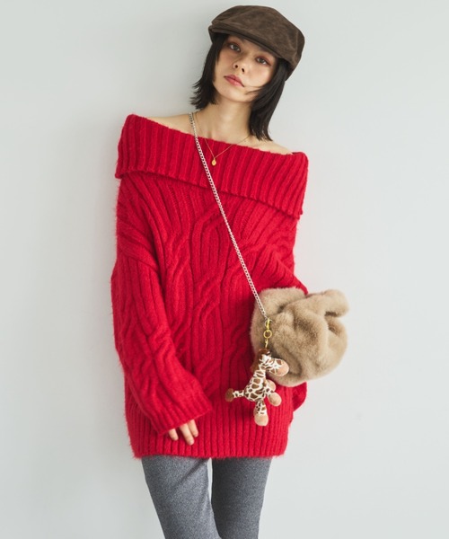 MIRROR STOKE（ミラーストーク）の「【ZOZO限定】FUR ROUND BAG/ファーラウンドバッグ（チェーン付）（ショルダーバッグ・レディース・ベージュ/グリーン・FREE）」の13枚目の写真