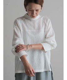 FIL DE FER | テクスチャード小紋 スタンドネックブラウス(シャツ/ブラウス)