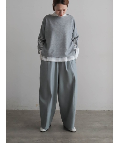 FIL DE FER（フィルデフェール）の「テクスチャード小紋　スタンドネックブラウス（シャツ/ブラウス・レディース・ホワイト/ブラック・FREE）」の22枚目の写真