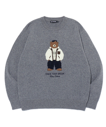 DISTN9NE（ディストナイン）の「レトロベア刺繍スウェット LP4SU843_MELANGE GREY（ニット/セーター）」