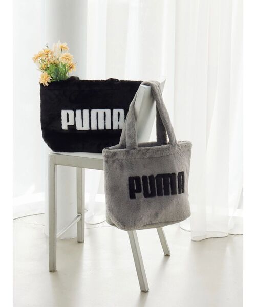 PUMA(プーマ)の「【PUMA】UP FAUX FURショッパー(トートバッグ・レディース・ブラック/グレー・FREE)」の3枚目の写真