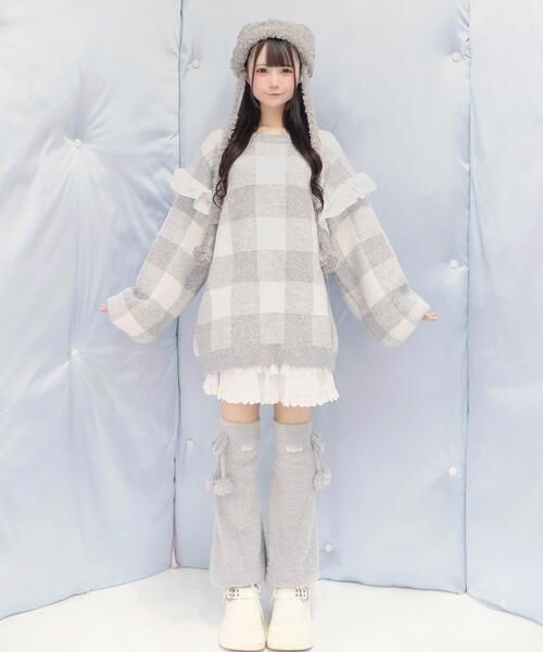 Whinny（ホワイニー）の「Whinny/ふんわりふわふわウィンター（ニット/セーター・レディース・グレー/ブラック/サックスブルー・FREE）」の10枚目の写真