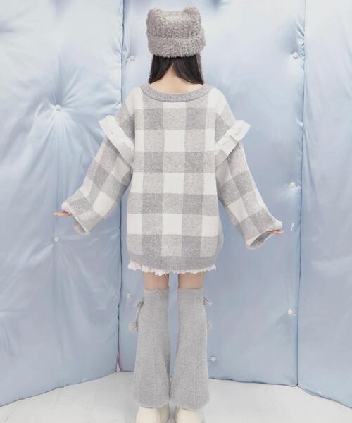 Whinny（ホワイニー）の「Whinny/ふんわりふわふわウィンター（ニット/セーター・レディース・グレー/ブラック/サックスブルー・FREE）」の12枚目の写真