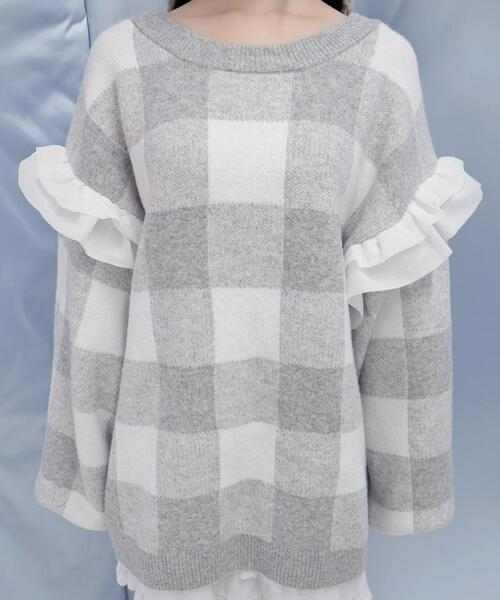 Whinny（ホワイニー）の「Whinny/ふんわりふわふわウィンター（ニット/セーター・レディース・グレー/ブラック/サックスブルー・FREE）」の8枚目の写真