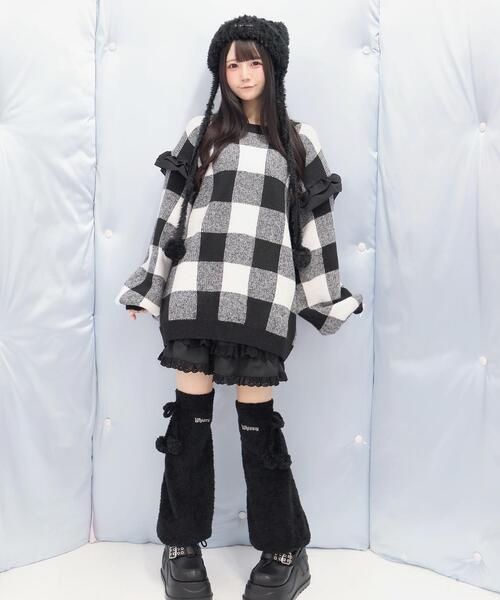 Whinny（ホワイニー）の「Whinny/ふんわりふわふわウィンター（ニット/セーター・レディース・グレー/ブラック/サックスブルー・FREE）」の14枚目の写真