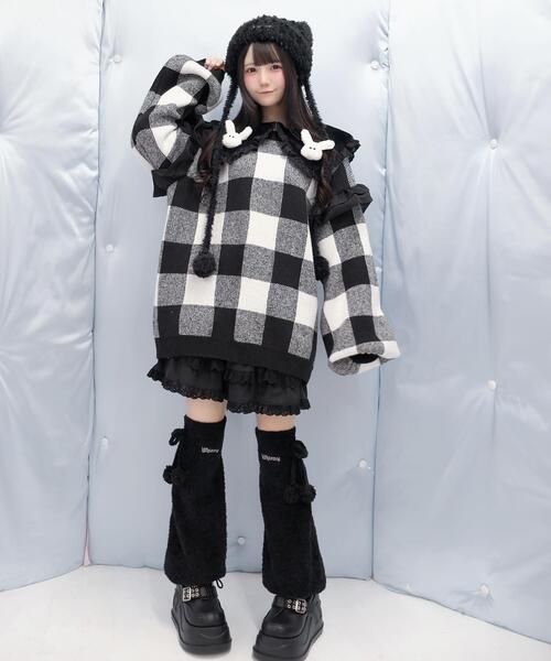 Whinny（ホワイニー）の「Whinny/ふんわりふわふわウィンター（ニット/セーター・レディース・グレー/ブラック/サックスブルー・FREE）」の15枚目の写真