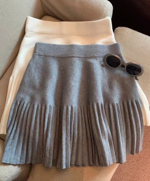 SPIGA（スピーガ）の「ﾆｯﾄﾌﾟﾘｰﾂﾐﾆｽｶｰﾄ（スカート・レディース・グレー/オフホワイト/ブラウン/ブラック・FREE）」の3枚目の写真