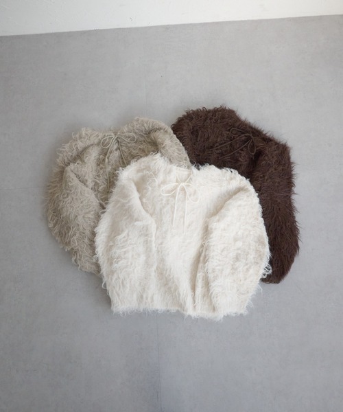 raffime（ラフィミー）の「前後2WAYフロントリボンシャギーニット