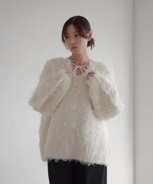 前後2WAYフロントリボンシャギーニット（ニット/セーター）｜raffime