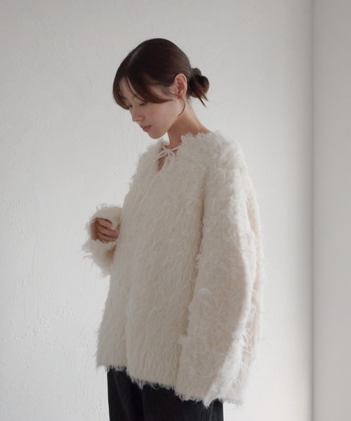 前後2WAYフロントリボンシャギーニット（ニット/セーター）｜raffime