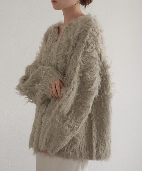 raffime（ラフィミー）の「前後2WAYフロントリボンシャギーニット