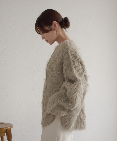 前後2WAYフロントリボンシャギーニット（ニット/セーター）｜raffime