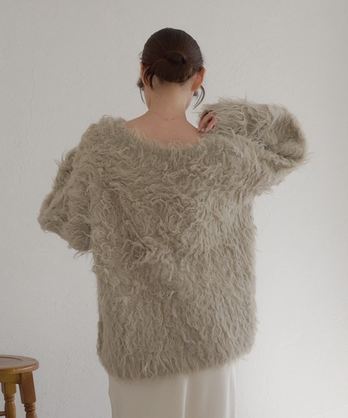 raffime（ラフィミー）の「前後2WAYフロントリボンシャギーニット