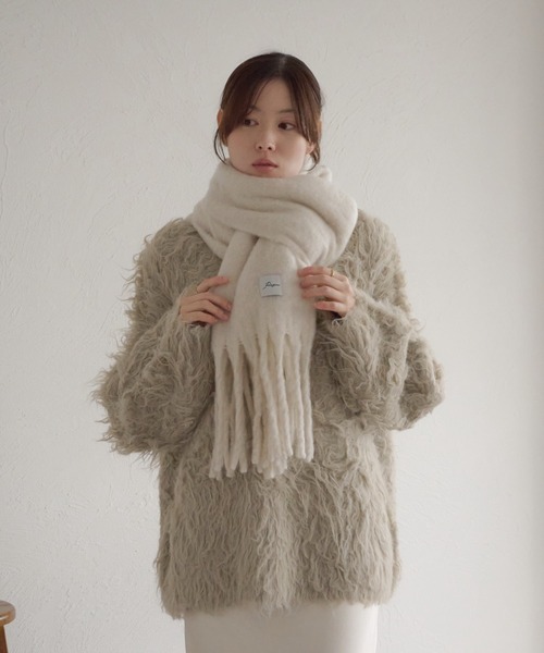 raffime　前後２WAYフロントリボンシャギーニット 前後2WAYフロントリボンシャギーニット（ニット/セーター）｜raffime