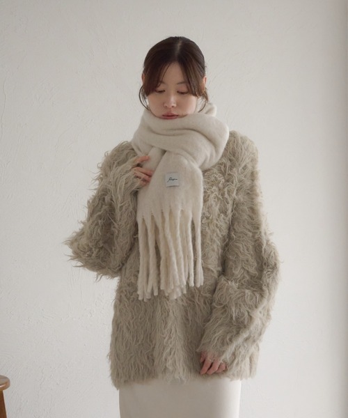 raffime　前後２WAYフロントリボンシャギーニット 前後2WAYフロントリボンシャギーニット（ニット/セーター）｜raffime