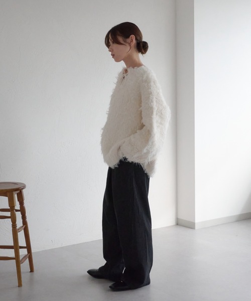 raffime（ラフィミー）の「前後2WAYフロントリボンシャギーニット