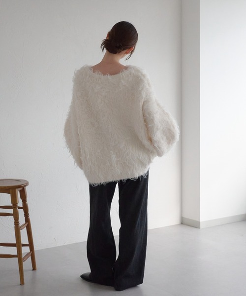 raffime（ラフィミー）の「前後2WAYフロントリボンシャギーニット