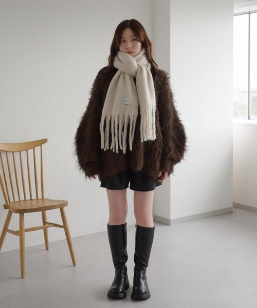 raffime（ラフィミー）の「前後2WAYフロントリボンシャギーニット