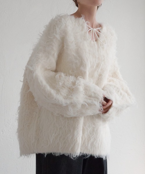 前後2WAYフロントリボンシャギーニット（ニット/セーター）｜raffime