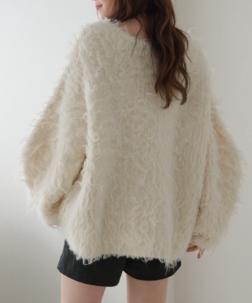 前後2WAYフロントリボンシャギーニット（ニット/セーター）｜raffime