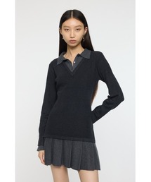 【26年SS新作】LAYERED KNIT ミニドレス
