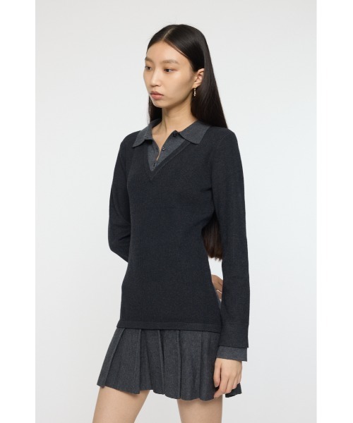 26年SS新作】LAYERED KNIT ミニドレス（ワンピース）｜MOUSSY