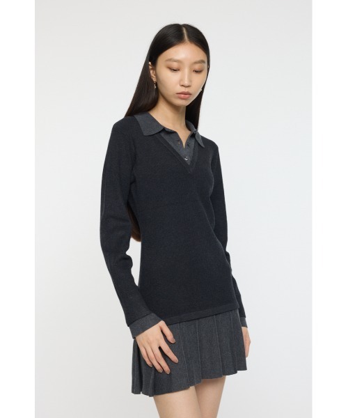 26年SS新作】LAYERED KNIT ミニドレス（ワンピース）｜MOUSSY