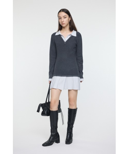 moussy LAYERED KNIT ミニドレス 26年SS新作】LAYERED KNIT ミニドレス（ワンピース）｜MOUSSY