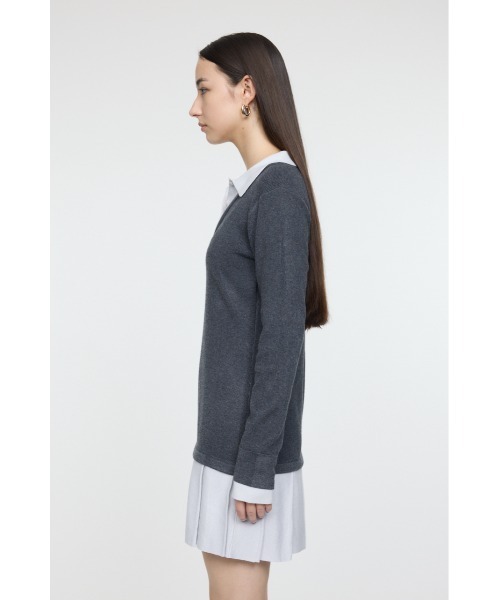 MOUSSY(マウジー)の「【26年SS新作】LAYERED KNIT ミニドレス(ワンピース・レディース・ブラック/チャコールグレー/ブルー・1/2)」の22枚目の写真