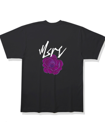 MSRC フラワーラベンダーパープルTシャツ ブラック