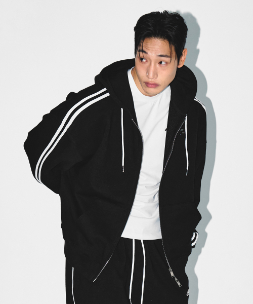 BORN TO WIN（ボーントゥウィン）の「CHROME B TRACK LINE HOODIE ZIP-UP [BLACK]（ジャージ・メンズ・その他・1/2/3）」の11枚目の写真