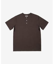 Utility Henly neck T-Shirts (Brown)