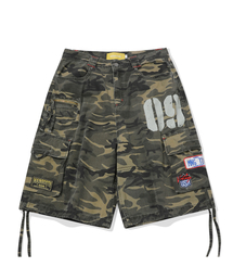 MAINBOOTH（メインブース）の「Vintage Patch Cargo Shorts(CAMO)（その他パンツ）」