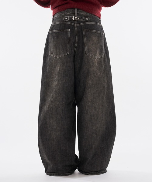 WISH FOR EVER（ウィッシュフォーエバー）の「【 2color / 3size 】SPECIAL SLAB DENIM WIDE CURVE DENIM（デニムパンツ・メンズ・ブラック/インディゴブルー・LARGE/MEDIUM/SMALL）」の12枚目の写真