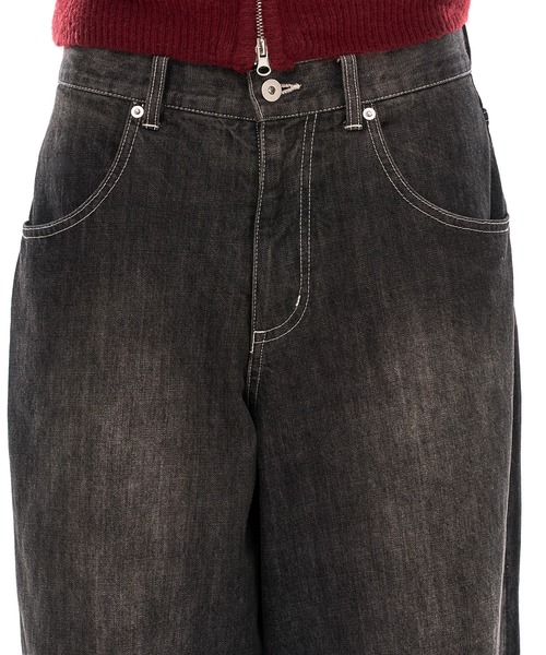 WISH FOR EVER（ウィッシュフォーエバー）の「【 2color / 3size 】SPECIAL SLAB DENIM WIDE CURVE DENIM（デニムパンツ・メンズ・ブラック/インディゴブルー・LARGE/MEDIUM/SMALL）」の14枚目の写真