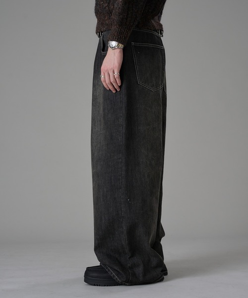 WISH FOR EVER(ウィッシュフォーエバー)の「【 2color / 3size 】SPECIAL SLAB DENIM WIDE CURVE DENIM(デニムパンツ・メンズ・ブラック/インディゴブルー・LARGE/MEDIUM/SMALL)」の16枚目の写真