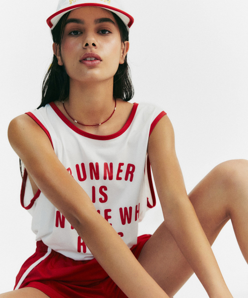 MENASOO(ミナス)の「MESH RUNNER CLUB SLEEVE_WHITE(Tシャツ/カットソー・レディース・ホワイト/ブラック/ライトグレー/ネイビー・F/SMALL/MEDIUM)」の9枚目の写真