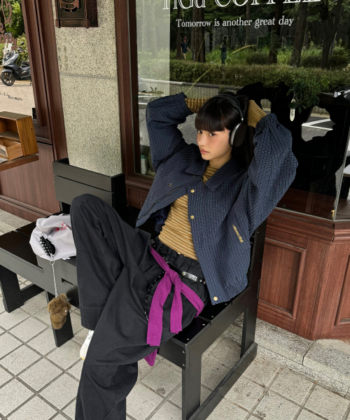 MENASOO(ミナス)の「MNS Classic Check Jacket_Navy(その他アウター・レディース・ネイビー・F)」の2枚目の写真