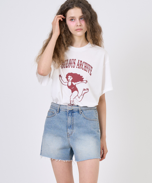 RAVEROUS（レイバーロス）の「スナップルーズフィットTシャツホワイト（Tシャツ/カットソー・レディース・その他・OS）」の3枚目の写真