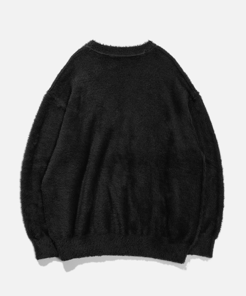 VASTIC(バスティック)の「ヘアリーリバースVネックニット_ブラック(ニット/セーター・メンズ・その他・MEDIUM/LARGE)」の3枚目の写真