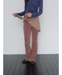 MUWM（ムオン）の「フレアバンディングパンツ&モジュラーショールセット Flare Banding Pants & Modular Shawl Set (ブラウン)（その他パンツ）」