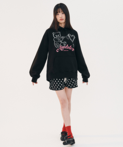 ambler(エムブラー)の「ラブガン刺繍フードパーカー AHP1214 (ブラック)(パーカー・レディース・その他・MEDIUM/SMALL)」の2枚目の写真